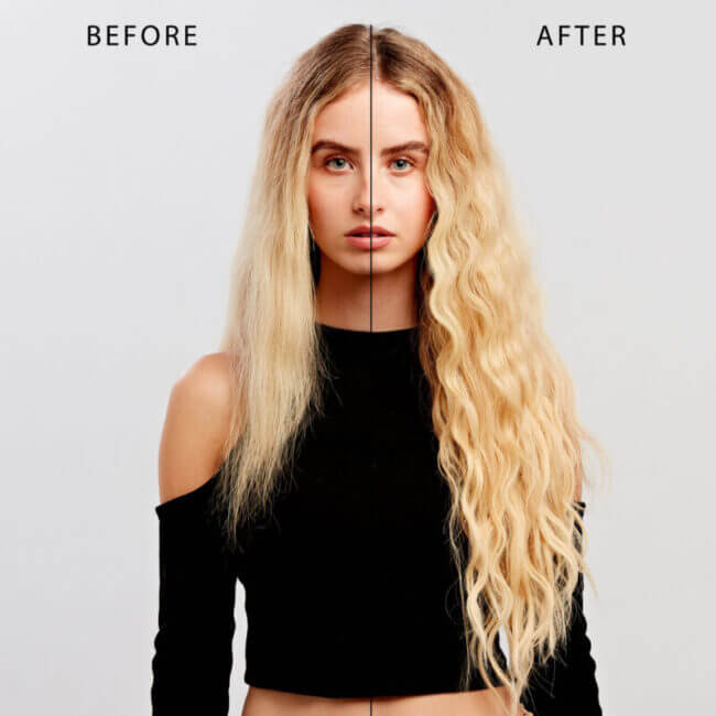 Before and after hair extensions