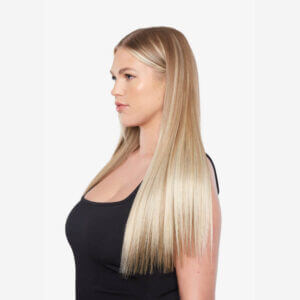 Side view 20” one piece straight clip-in hair extension