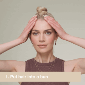 Curly hair messy bun scrunchie how to video